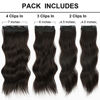 Picture of Vigorous Clip in Hair Extension Natural Wavy Dark Brown Clip in Hair Extensions 20 Inch for Full Head