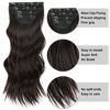 Picture of Vigorous Clip in Hair Extension Natural Wavy Dark Brown Clip in Hair Extensions 20 Inch for Full Head