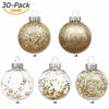 Picture of Sea Team 60mm/2.36" Shatterproof Clear Plastic Christmas Ball Ornaments Decorative Xmas Balls Baubles Set with Stuffed Delicate Decorations (30 Counts, Gold)