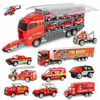 Picture of Jenilily Fire Engine Trucks Toys for Boys Rescue Vehicle Car Set Children Kids Mini Firetrucks Ambulance Toys for Boys 3 4 5 Years Old