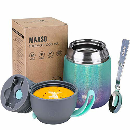 Round Vacuum Insulated Food Jar Soup Lunch Box for Kid Adult