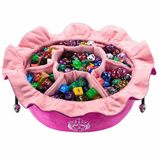 Picture of Immense Dice Bags with Pockets - Pink - Capacity 150+ Dice - Great for Dice Hoarders - by CardKingPro [Patented Design]