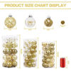 Picture of 60MM/2.36" Clear Christmas Ornaments Set, 30PCS Shatterproof Decorative Hanging Ball Ornament with Stuffed Delicate Decorations, Xmas Tree Balls for Halloween Holiday Party Thankgivings - Gold.