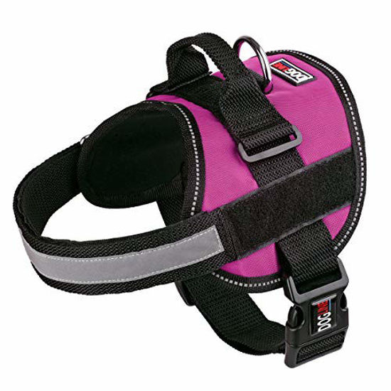 Picture of Dog Harness, Reflective No-Pull Adjustable Vest with Handle for Walking, Training, Service Breathable No - Choke Harness for Small, Medium or Large Dogs Room for Patches Girth 36 to 46 in Pink