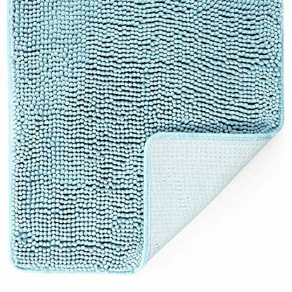 Picture of Tafts Ultra Soft Luxury Bathroom Rugs and Mats Sets, Chenille Microfiber, Absorbent Non-Slip Machine Washable Bath Rugs, Bath Mats for Bathroom, Shower Mat & Tub, 21"x47", Spa Blue