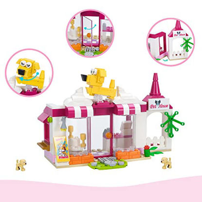 Picture of Dream Girls Friends Pet House Building Sets 244 Pieces Doggy Day Care Building Kit, Comes with Puppy Playground, 2 Dog Toy Figures, Education Building Toys Gift for Kids Aged 6-12 and Up