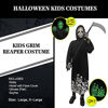 Picture of Kids Grim Reaper Cosplay, Halloween Printed Ghost Robe, Cosplay Black Robe with Glow Pattern with Halloween