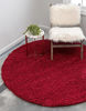 Picture of Unique Loom Solo Solid Shag Collection Area Modern Plush Rug Lush & Soft, 3' 3" x 3' 3", Cherry Red