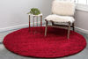 Picture of Unique Loom Solo Solid Shag Collection Area Modern Plush Rug Lush & Soft, 3' 3" x 3' 3", Cherry Red