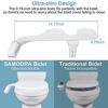 Picture of SAMODRA Ultra-Slim Bidet, Minimalist Bidet for Toilet with Non-Electric Dual Nozzle(Frontal & Rear Wash) Adjustable Water Pressure, Fresh Water Bidet Toilet Seat Attachment,Easy to Install