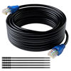 Picture of Cat5e Outdoor Ethernet Cable 150ft RJ45 Snagless Cat 5e (25ft to 250ft) Direct Burial Waterproof LLDPE 350Mhz UTP 24 AWG for POE Security Camear System, Internet Router, Computer with 25 Ties