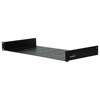 Picture of NavePoint Universal Rack Tray Vented Shelves 1U Black 8 Inches (210mm deep) No Lip