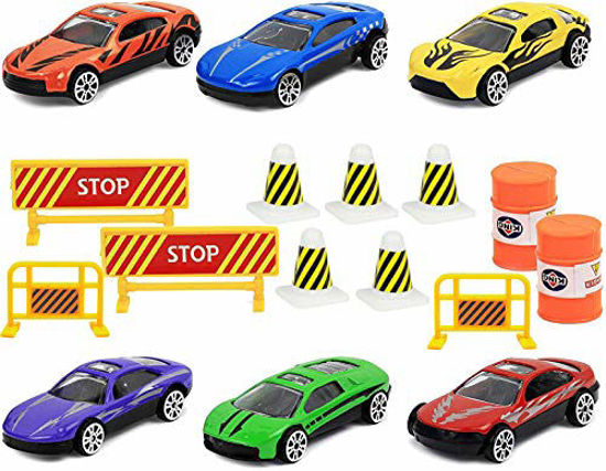 Picture of Click N' Play Transport Car Carrier Truck, Loaded with Cars, Road Signs & More. Holdup To 28 Cars. Jumbo 22" Long