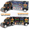 Picture of Click N' Play Transport Car Carrier Truck, Loaded with Cars, Road Signs & More. Holdup To 28 Cars. Jumbo 22" Long