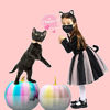 Picture of Halloween Black Cat Costumes for Girls with Pink Tutus, Cat Ears Headband and Tail, Bow Collar, Cat-mask by Wbesty, 7/8 Years Old