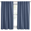 Picture of PONY DANCE Room Darkening Curtains - Bedroom Window Treatment Panels Back Tab/Rod Pocket Short Blackout Curtains Light Filtering Elegant Home Decoration, 42 by 45 Inches, Blue Haze, 1 Pair