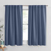 Picture of PONY DANCE Room Darkening Curtains - Bedroom Window Treatment Panels Back Tab/Rod Pocket Short Blackout Curtains Light Filtering Elegant Home Decoration, 42 by 45 Inches, Blue Haze, 1 Pair