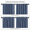 Picture of PONY DANCE Room Darkening Curtains - Bedroom Window Treatment Panels Back Tab/Rod Pocket Short Blackout Curtains Light Filtering Elegant Home Decoration, 42 by 45 Inches, Blue Haze, 1 Pair