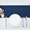 Picture of Pufogu 6 Packs 12 x 72 inches Navy Blue Sequin Table Runner, Glitter Runner for Birthday Party Supplies Decorations Wedding Bachelorette Holiday Celebration Bridal Shower Baby Shower