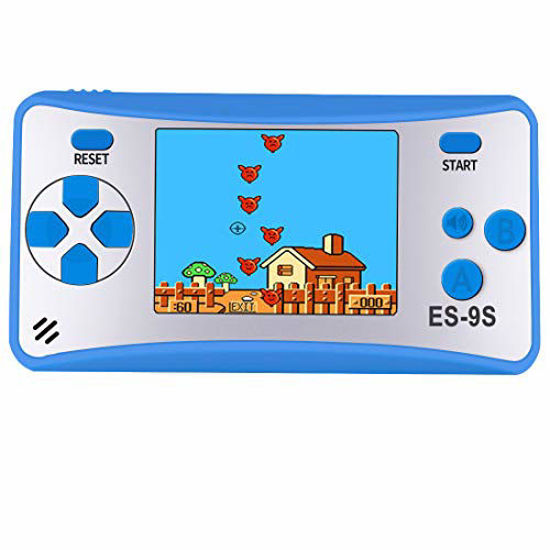 Picture of Bornkid 16 Bit Handheld Game Console for Kids and Adults with Built in 100 HD Puzzle Video Game 3.0'' Large Screen Senior Electronic Handheld Games Boys Girls Birthday Gift (Blue)