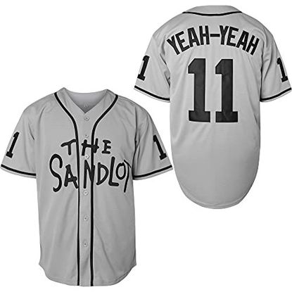 Picture of The Sandlot Benny Jersey The Jet Rodriguez Michael Squints Palledorous Alan Yeah-Yeah McClennan Movie Baseball Jersey (11 Yeah-Yeah Grey, Medium)