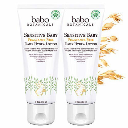 Picture of Babo Botanicals Sensitive Baby Daily Hydra Lotion with Shea Butter, Chamomile and Calendula, Fragrance-Free - 2 Pack 8 oz.