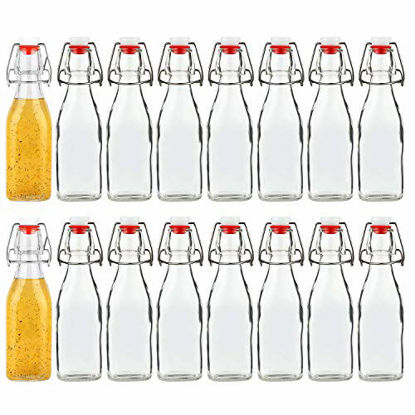 CLear Beer Bottles 16 oz,Encheng Easy Cap Glass Bottle with