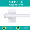 Picture of Turquoize Magnetic Curtain Rod Adjustable Lenght from 9-16 Inch with Petite Ball for Small Window,1/2 Inch Diameter,White, 4 Pack