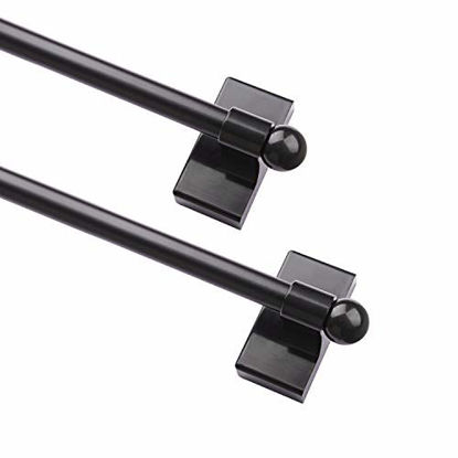 Picture of WL.Rocaille Adjustable Magnetic Rods for Mental Appliance, Doors, Windows,16 to 28 Inch/2 Pack/Easy Installation Toilet Towel Bar, Muti-Useful (Black, 2pack)