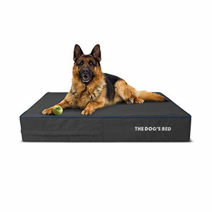 Picture of Replacement Outer Cover ONLY (Outer Cover ONLY - NO Bed, NO Waterproof Inner) for The Dog's Bed, Washable Quality Oxford Fabric, Large 40 x 25 x 6 (Grey with Dark Blue Trim)