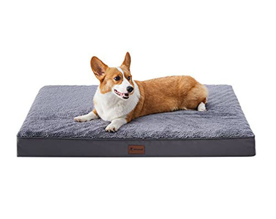 Small Dog Bed, Orthopedic Egg Crate Foam Dog Bed with Removable Washable Cover, Waterproof Dog Mattress Nonskid Bottom, Comfy Anti Anxiety Pet Bed Mat