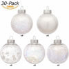 Picture of Sea Team 60mm/2.36" Shatterproof Clear Plastic Christmas Ball Ornaments Decorative Xmas Balls Baubles Set with Stuffed Delicate Decorations (30 Counts, Iridescent)