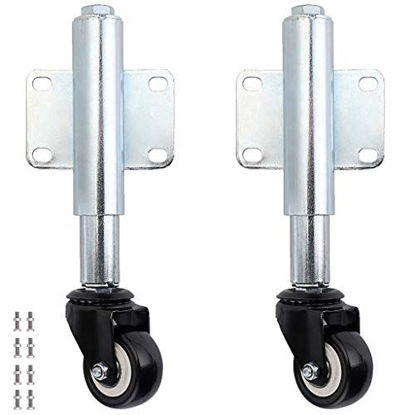 Picture of Skelang 2" Spring Loaded Gate Caster, Retractable 2-1/2" Swivel Gate Caster Wheel for Garden Wooden Gate, Yard Fence, Load Capacity 110 Lbs, Pack of 2