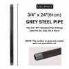 Picture of GeilSpace 3/4" × 24" Heavy Duty Pre-Cut Grey Metal Pipe, Industrial Steel Fits Standard 3/4 Inch Threaded Pipes and Fittings - Vintage DIY Industrial Shelving (3/4" × 24", Grey)