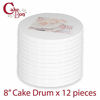 Picture of Cake Drums Round 8 Inches - (White, 12-Pack) - Sturdy 1/2 Inch Thick - Fully Wrapped Edges