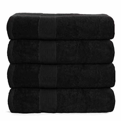 Picture of Elvana Home 4 Pack Bath Towel Set 27x54, 100% Ring Spun Cotton, Ultra Soft Highly Absorbent Machine Washable Hotel Spa Quality Bath Towels for Bathroom, 4 Bath Towels - White