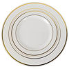 Picture of Exquisite Reflective Plastic Plates-60 Peices Premium Heavyweight Plastic Dinnerware (30- 10.25" Dinner and 30 - 7.5" Salad/Dinner) Wedding Like China (Cream Gold)