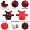 Picture of Kuoser British Style Plaid Dog Winter Coat, Windproof Cozy Cold Weather Dog Coat Dog Apparel Dog Jacket Dog Vest for Small Medium and Large Dogs with Pocket & Leash Hook Red XXL