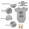 Picture of Pregnancy Gift Est 2022, New Mommy and Daddy Stainless Steel Wine Tumbler Set with Romper Baby Socks Drool Bib and Decision Coin - Top Mom Dad Gift Set for New and Expecting Parents to Be (Est 2022)