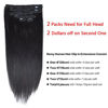 Picture of 14" Remy Human Hair Clip in Extensions for Women Thick to Ends Jet Black(#1) 6 Pieces 70grams/2.45oz