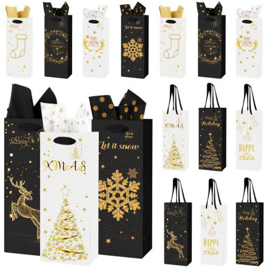 Wine Gift Bags for Wine Lovers with Stylish Inner Lining (6 pcs)