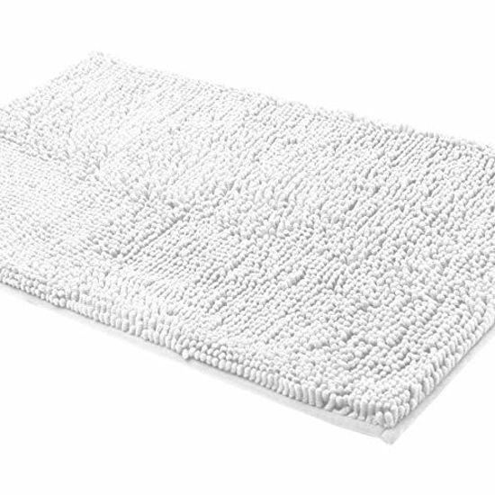 Picture of LuxUrux Bath Mat-Extra-Soft Bath Shower Bathroom Rug,1'' Chenille Microfiber Material, Super Absorbent Shaggy Bath Rug. Machine Wash & Dry (24 x 39 Inch, White)