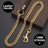 Picture of PRADOG Chain Dog Leash Metal Chew Proof 12MM Heavy Duty Pet Leash Chain with Leather Padded Handle for Large Medium Small Dogs(Totally Length of 4ft)