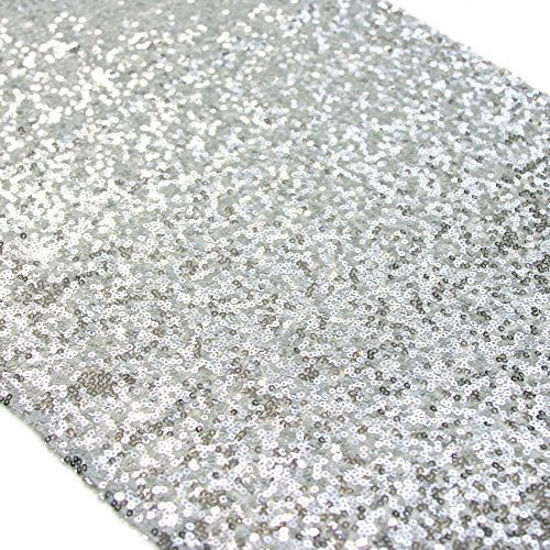 Picture of TRLYC 5Pcs 12 by 108-Inch Silver Sequin Tablerunner