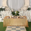 Picture of PartyDelight Sequin Tablecloth, Wedding, Sweetheart, Christmas Tree, Rectangular, 60"x 102", Light Gold