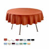 Picture of maxmill Round Jacquard Tablecloths Swirl Design Spillproof Wrinkle Free Heavy Weight Soft Table Cloth for Circular Table Cover of Thanksgiving Parties Decorations Tablecloth Round 90 Inch Rust