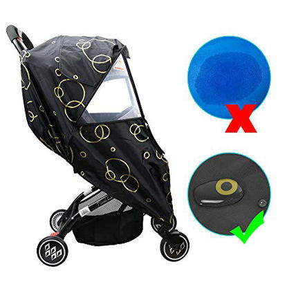 Picture of Wonder buggy Stroller Rain Cover, Universal Stroller Weather Shield, Waterproof, Windproof Protection, Protect from Dust Snow (Black)