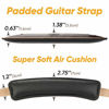 Picture of Dulphee Leather Guitar Strap 2.75", Padded Leather Guitar Shoulder Strap for Acoustic, Electric Guitar & Bass (Brown)