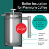 Picture of Coffee Gator French Press Coffee Maker- Insulated, Stainless Steel Manual Coffee Makers For Home, Camping w/ Travel Canister- Presses 4 Cup Serving- Large, Gray (34 fl oz)