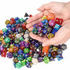 Picture of DND Dice Set 25 x 7 (175 Pieces) Double-Colors Polyhedron Dice for Dungeons and Dragons DND RPG MTG Table Games D4 D6 D8 D10 D% D12 D20 25 Colors Dice with 1 Large Flannel Bag